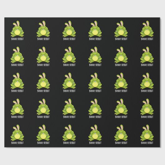 Bunny Ribbit Funny Rabbit Frosch Pun Dark BG Geschenkpapier (Flach)