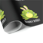 Bunny Ribbit Funny Rabbit Frosch Pun Dark BG Geschenkpapier (Rolleneckpunkt)