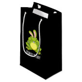 Bunny Ribbit Funny Rabbit Frosch Pun Dark BG Kleine Geschenktüte (Vorderseite Schrägansicht)
