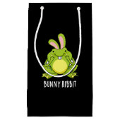 Bunny Ribbit Funny Rabbit Frosch Pun Dark BG Kleine Geschenktüte (Vorderseite)