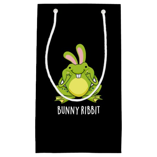 Bunny Ribbit Funny Rabbit Frosch Pun Dark BG Kleine Geschenktüte (Vorderseite)