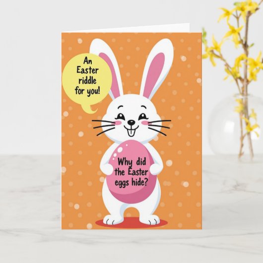 Bunny Riddle Fun Spring Card Karte (Gelbe Blume)