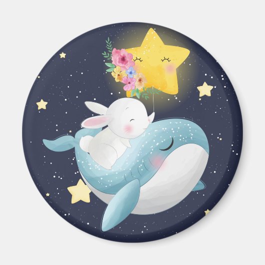 Bunny Riding A Whale Magnet (Vorne)