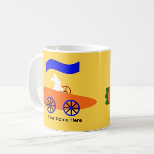 Bunny Riding Carrot Car #1 Tasse (Vorderseite Links)