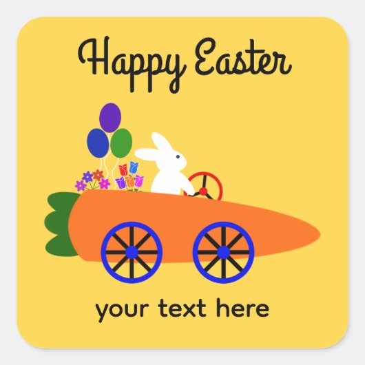 Bunny Riding Carrot Car #2-2 Stickers (Vorderseite)