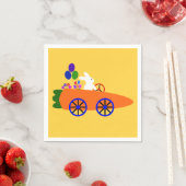 Bunny Riding Carrot Car #2 Napkins Serviette (Beispiel)