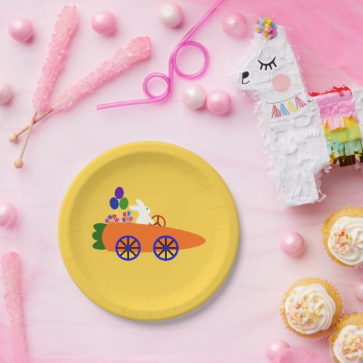 Bunny Riding Carrot Car #2 Paper Tellers Pappteller (Party)