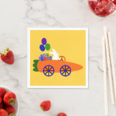Bunny Riding Carrot Car #3 Napkins Serviette (Beispiel)