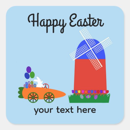 Bunny Riding Carrot Car #4-2 Stickers (Vorderseite)