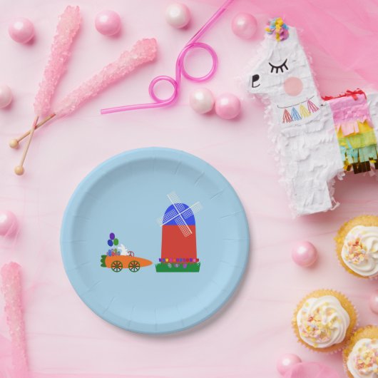 Bunny Riding Carrot Car #4 Paper Tellers Pappteller (Party)