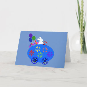 Bunny Riding Egg Car #2 Karte