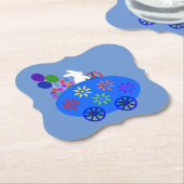 Bunny Riding Egg Car #2 Paper Untersetzer (angewinkelt)