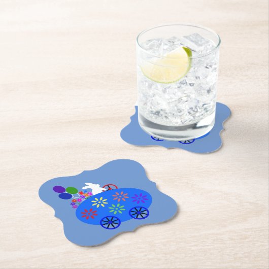 Bunny Riding Egg Car #2 Paper Untersetzer (Vor Ort)