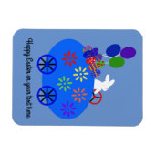 Bunny Riding Egg Car #3 Magnet (Horizontal)