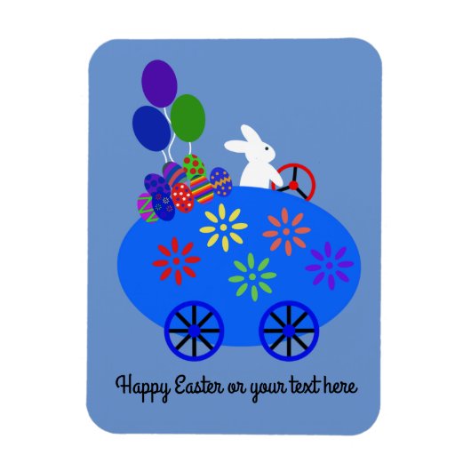 Bunny Riding Egg Car #3 Magnet (Vertikal)