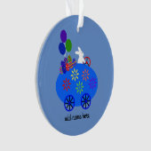 Bunny Riding Egg Car #3 Ornament (Vorderseite)