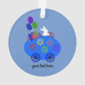 Bunny Riding Egg Car #3 Ornament (Rückseite)