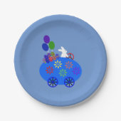 Bunny Riding Egg Car #3 Paper Tellers Pappteller (Vorderseite)