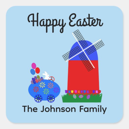 Bunny Riding Egg Car #4 Stickers (Vorderseite)