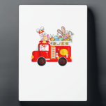 Bunny Riding Firetruck Easter Day Firefighter Happ Fotoplatte<br><div class="desc">Bunny Riding Firetruck Easter Day Firefighter Happy Easter T-Shirt</div>