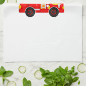 Bunny Riding Firetruck Easter Day Firefighter Happ Geschirrtuch (Gefaltet)