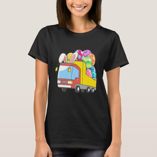 Bunny Riding Garbage Truck Easter Day Bunny Garbag T-Shirt (Vorderseite)