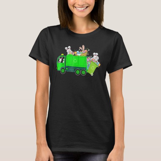 Bunny Riding Garbage Truck Easter Day Bunny Garbag T-Shirt (Vorderseite)