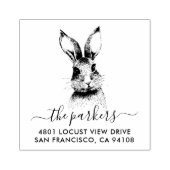 Bunny | Rücksendeadresse für Familienname Gummistempel (Prägung)