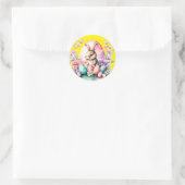 Bunny Runder Aufkleber (Tasche)
