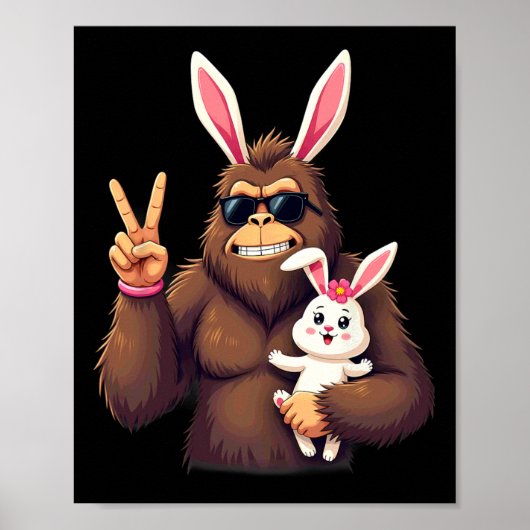 Bunny Sasquatch Bigfoot Sungles Oaster 1 Poster (Vorne)