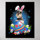 Bunny Schnauzer mit Eierkorb Ostern Blume Jagd Poster (Vorne)