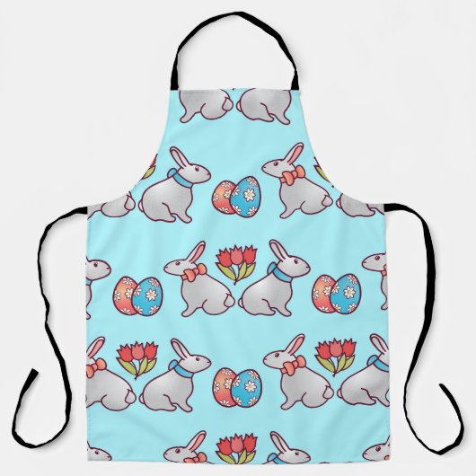 Bunny seamless pattern with easter eggs and a bouq schürze (Vorderseite)