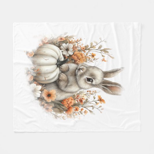 Bunny Shirt Country Pumpkin Fleecedecke (Vorderseite (Horizontal))