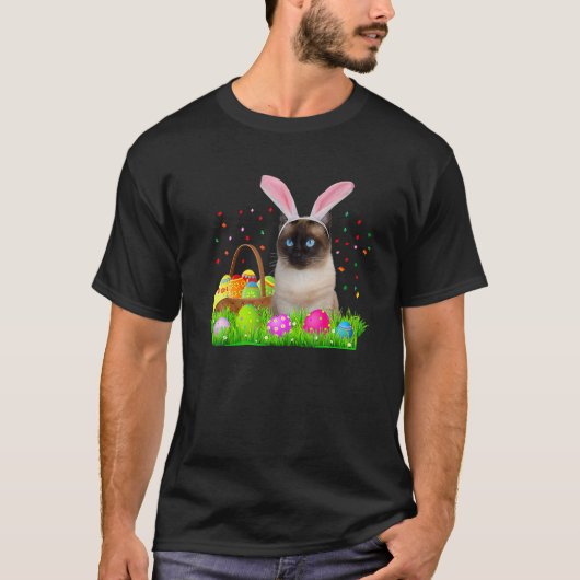 Bunny Siamese Cat Funny Easter Siamese Cat Lover G T-Shirt (Vorderseite)