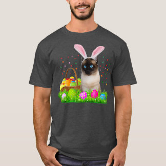 Bunny Siamese Cat Funny Easter Siamese Cat Lover T-Shirt