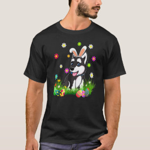 Bunny Siberian Husky Hund Frohen Ostertag Ei Such T-Shirt