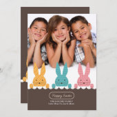 Bunny Siblings Foto Osterkarte Feiertagskarte (Vorne/Hinten)