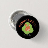 Bunny Side Up Retro-Oster-Ei Grafikdesign Button (Vorne & Hinten)