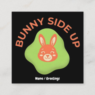 Bunny Side Up Retro-Oster-Ei Grafikdesign  Quadratische Visitenkarte