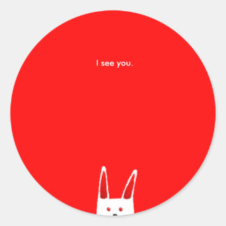 Bunny sieht dich runder aufkleber