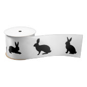 Bunny Silhouettes In Black Cute Easter Satinband (Spule)