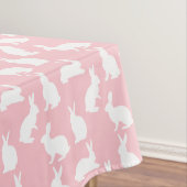 Bunny Silhouettes On Blush Pink Easter Pattern Tischdecke (Beispiel)