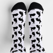 Bunny Silhouettes Pattern In Black Cute Easter Socken (Oben)