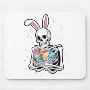 Bunny Skeleton Holding Ostereier Ostern Ostern Ost Mousepad