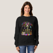 Bunny Skeleton Niedlich Bunny Chick Eggs Basket Ha Sweatshirt (Vorne ganz)
