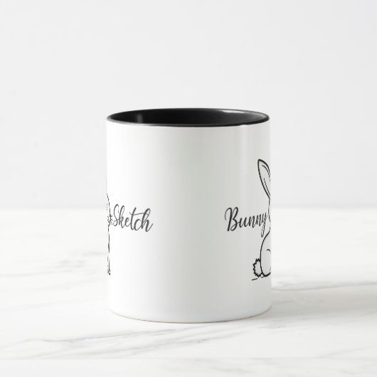 Bunny Sketch – Hand Drawn Rabbit - caneca Tasse (Zentrum)