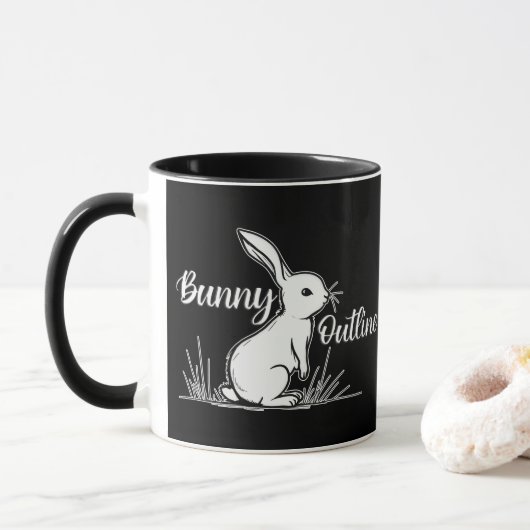 Bunny Sketch – Hand Drawn Rabbit - caneca Tasse (Mit Donut)