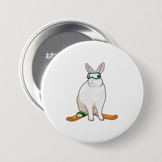 Bunny Skier Button (Vorne & Hinten)