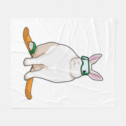 Bunny Skier Fleecedecke (Vorderseite (Horizontal))