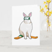 Bunny Skier Karte (Gelbe Blume)